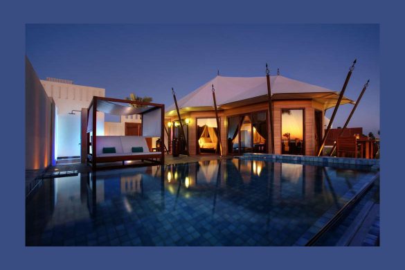 villa pool, night, The Ritz-Carlton Ras Al Khaimah