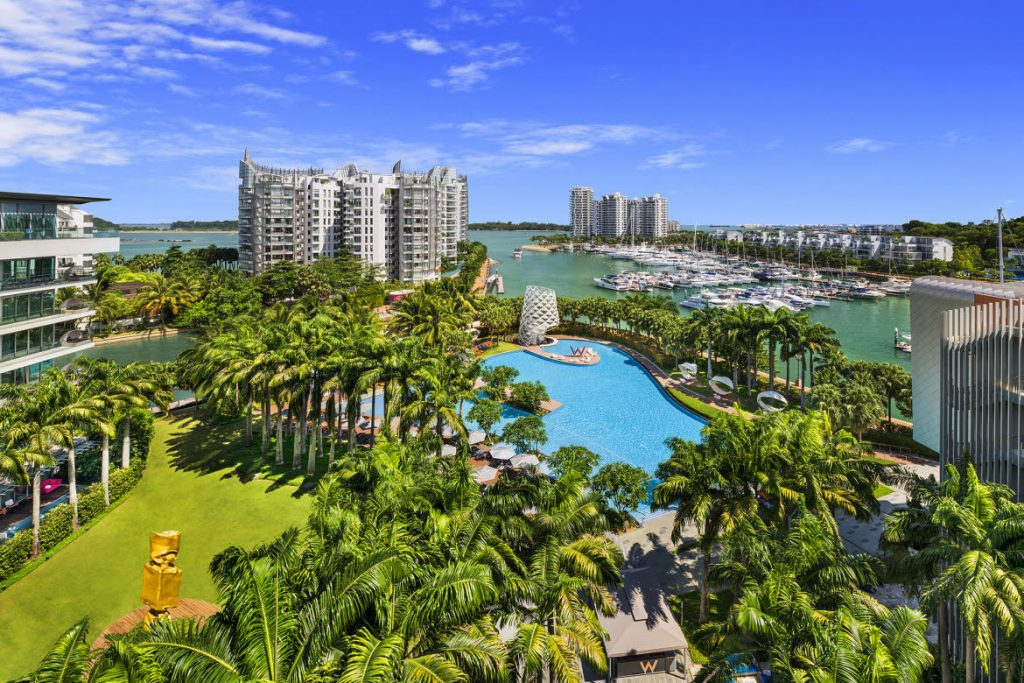 W Singapore aerial view: Sentosa Cove