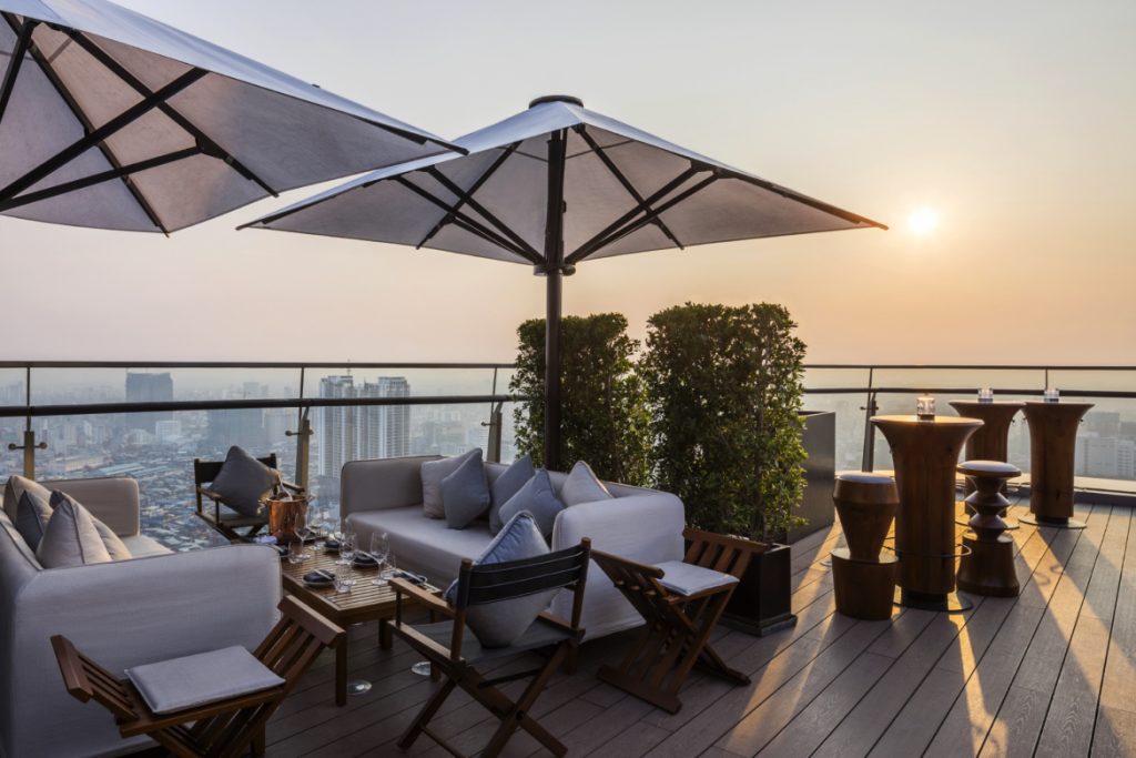 Sora Bar terrace at Rosewood Phnom Penh 