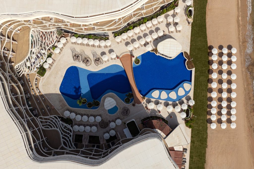 Aerial of St. Regis Al Mouj Muscat Resort