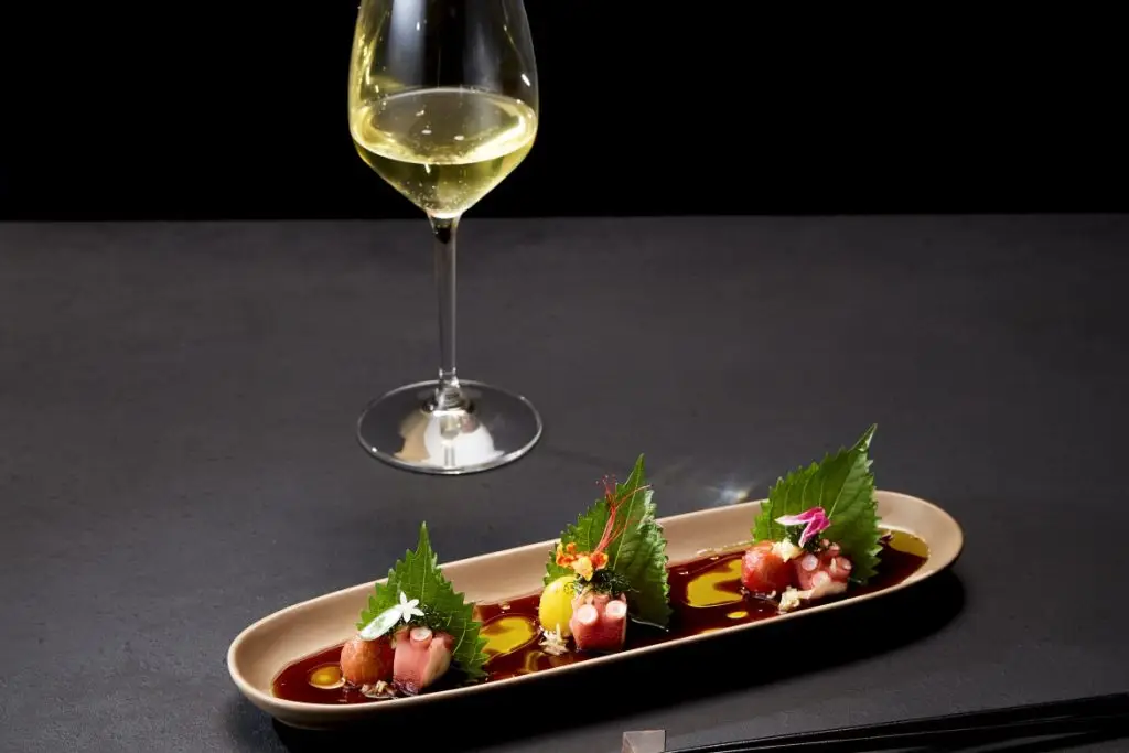 Japanese cuisine and wine served at KiSara restaurant