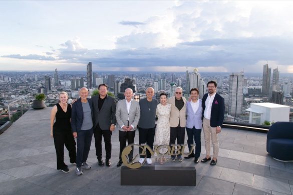 Representatives from Nobu Hospitality and AWC at the Nobu Bangkok rooftop