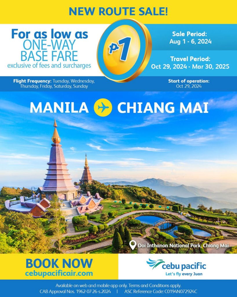 Cebu Pacific Manila - Chiang Mai flight route