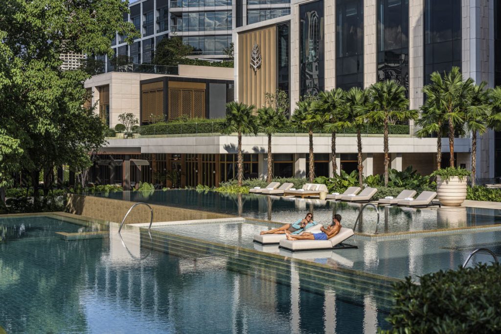 Pool at Four Seasons Bangkok by Chao Phraya River