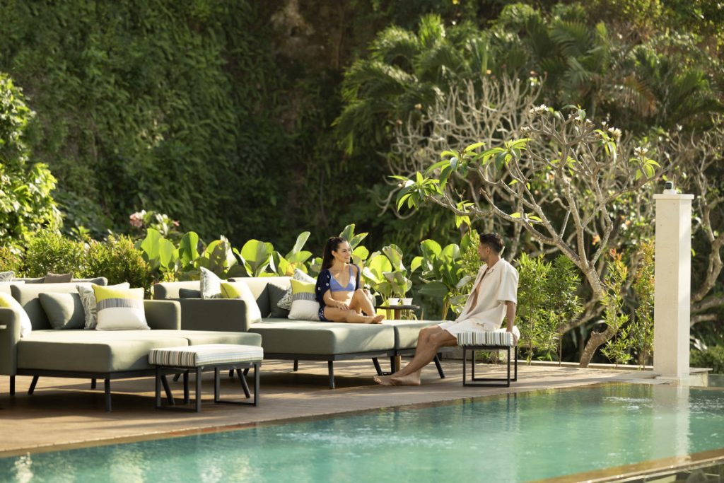 Poolside at the new Hilton Bali beach lounge