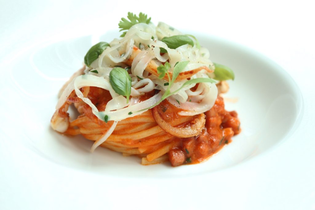 Sicilian Sunday Squid Ragu by chef Giuseppe De Vuono.