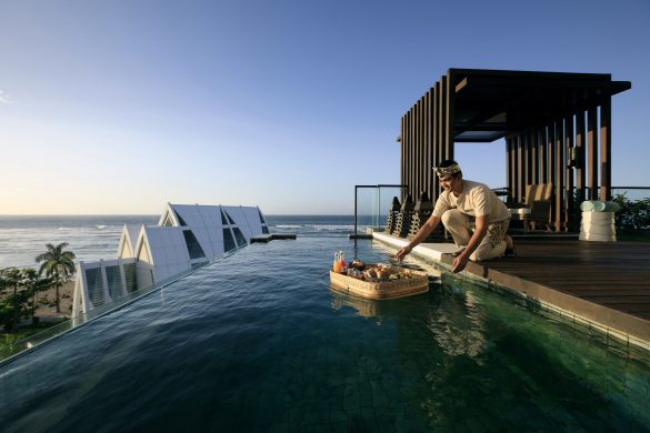 Floating breakfast butler, The Ritz-Carlton Bali, sky villa
