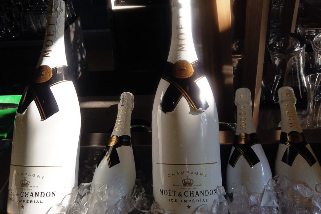 Champagne on ice at Oasis bar