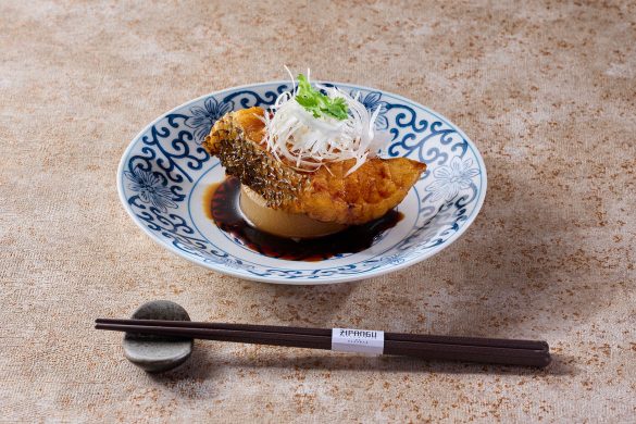 Zipangu by Nadaman dish: Black cod fish Teriyaki, white radish