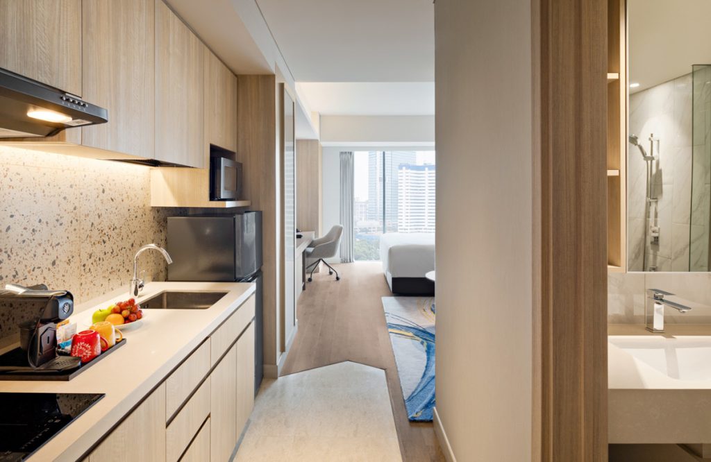 Studio kitchen area, Swissôtel Living Jakarta Mega Kuningan