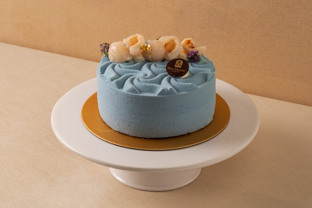 Blue Pea Lychee Calamansi cake