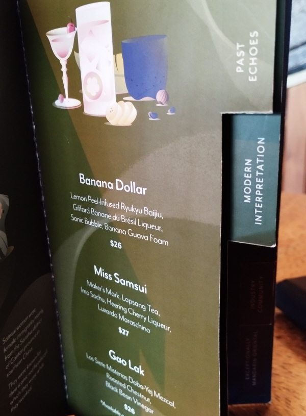 Echoes of Singapore menu