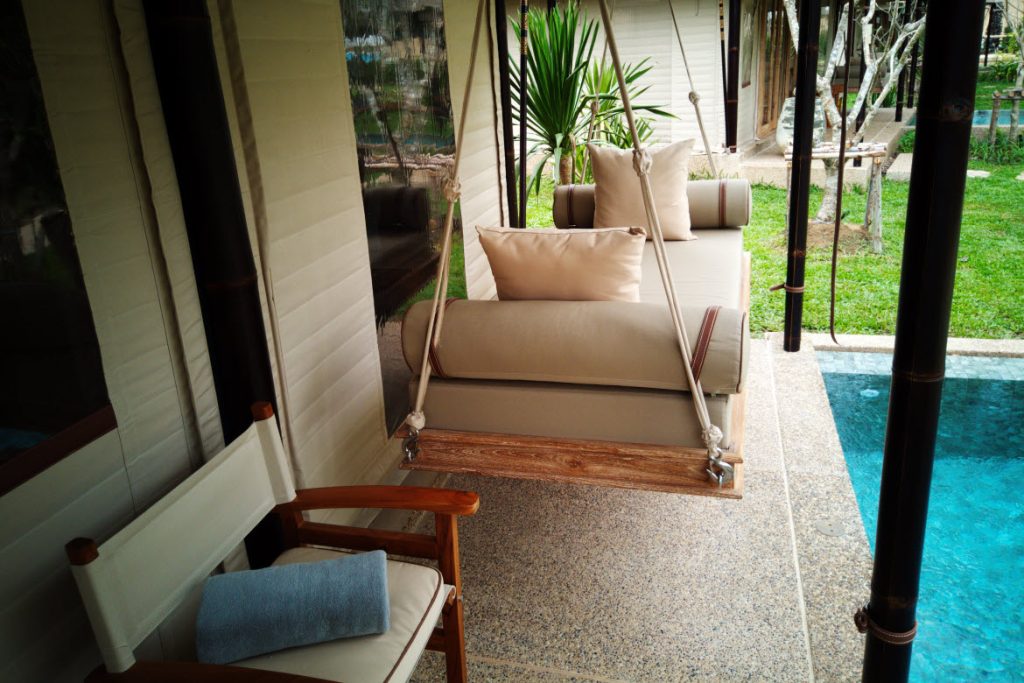 Twinpalms Tented Camp wellness: tent veranda with plunge pool.