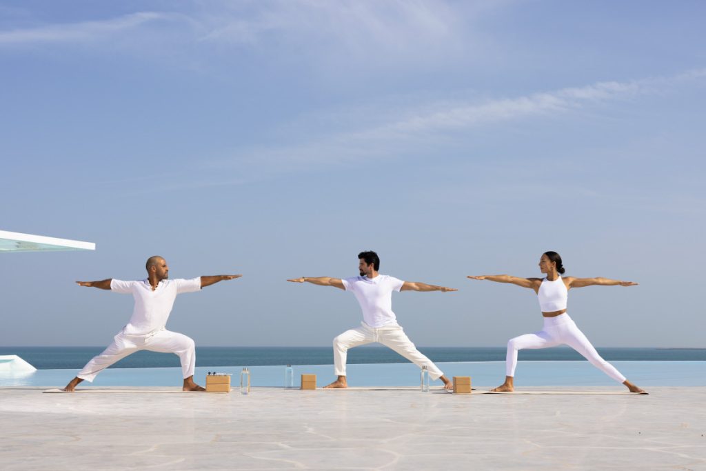 Seaside yoga, Anantara Santorini Abu Dhabi Retreat