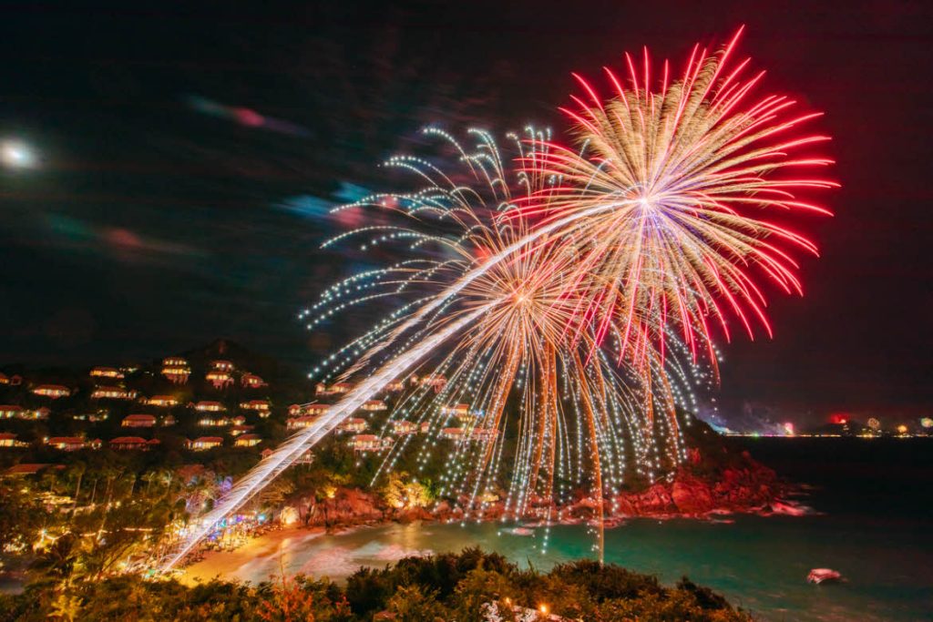 New Year fireworks, Banyan Tree Samui