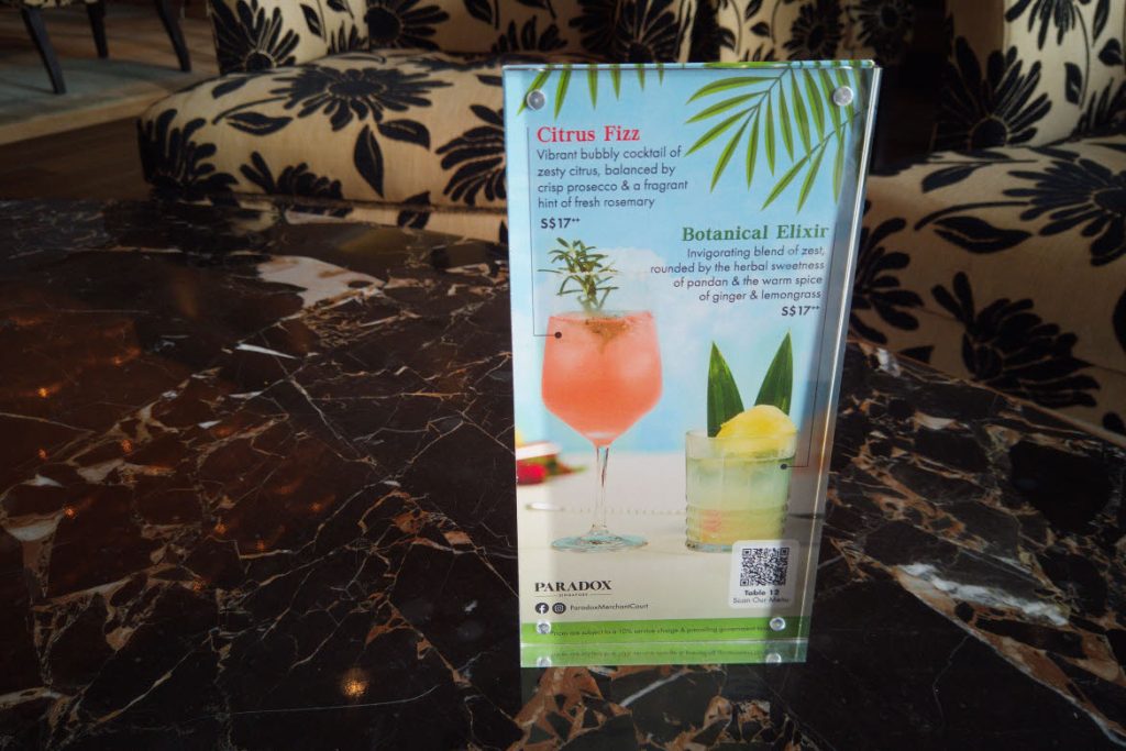Cocktail flyer, Paradox Singapore