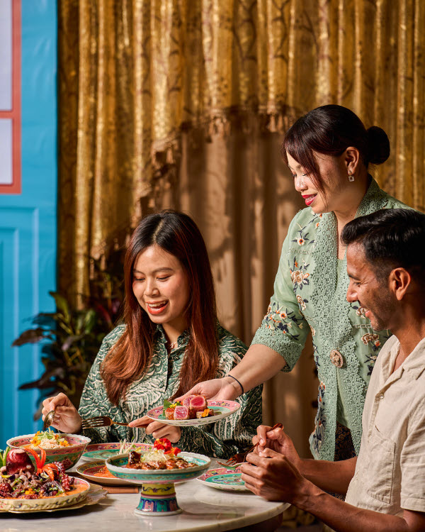 Peranakan dining guests
