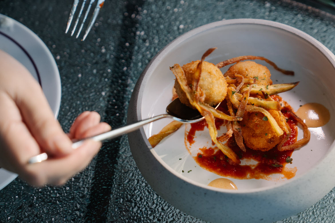 Sicilian-Arancini-Bolognese-ragout-zucchini-mixed-seafood Sicilian Arancini bolognese ragout zucchini mixed with seafood