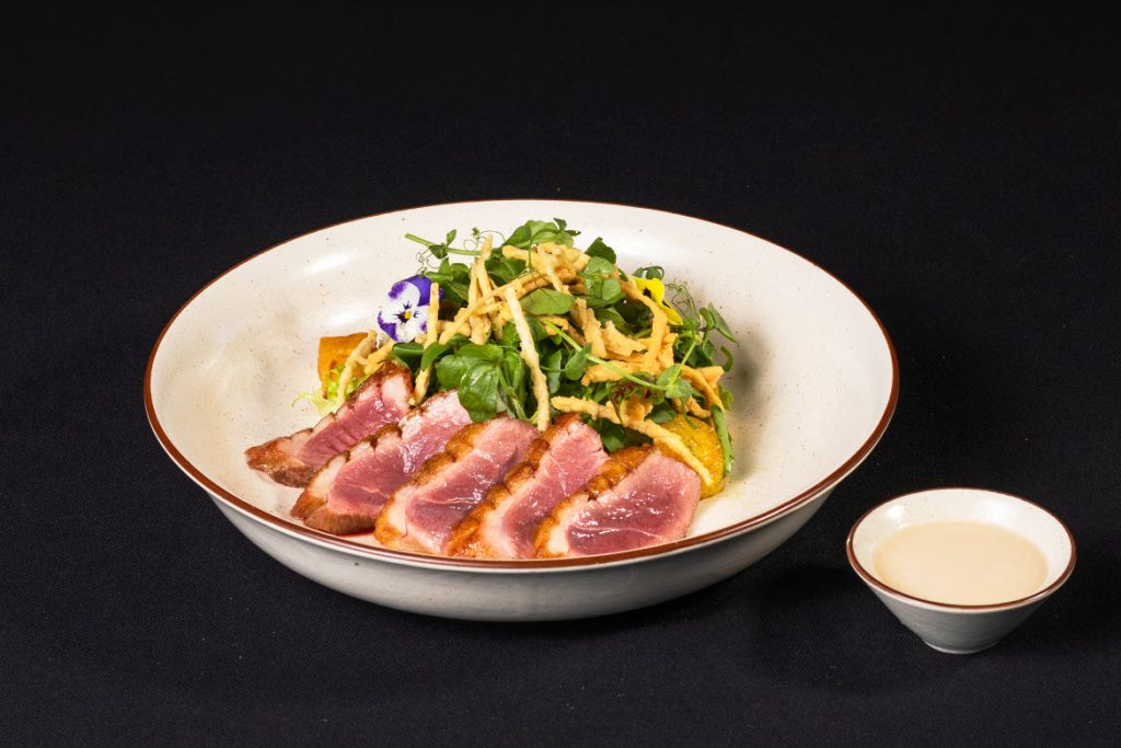 The Beach Club dining: Dry Age Duck 14 days salad