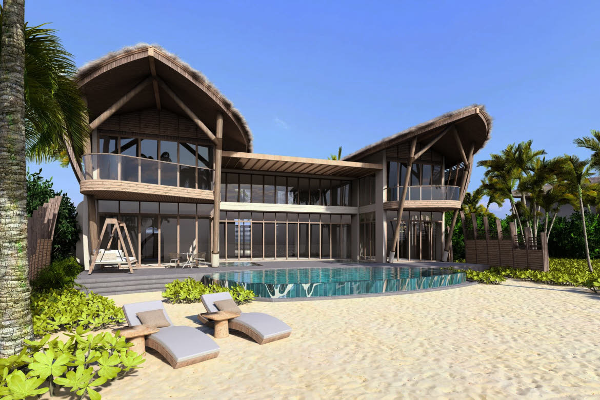 3 bedroom beach villa, Aura Maldives