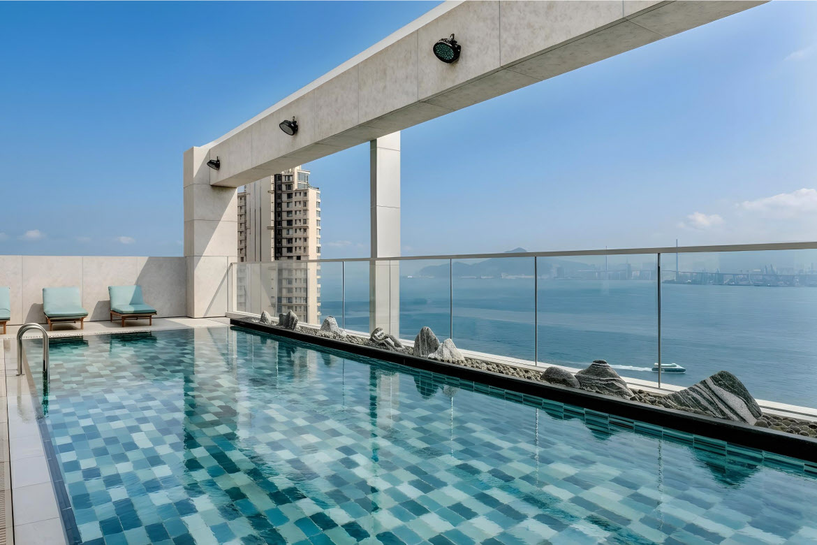 rooftop pool, JEN Hong Kong hotel