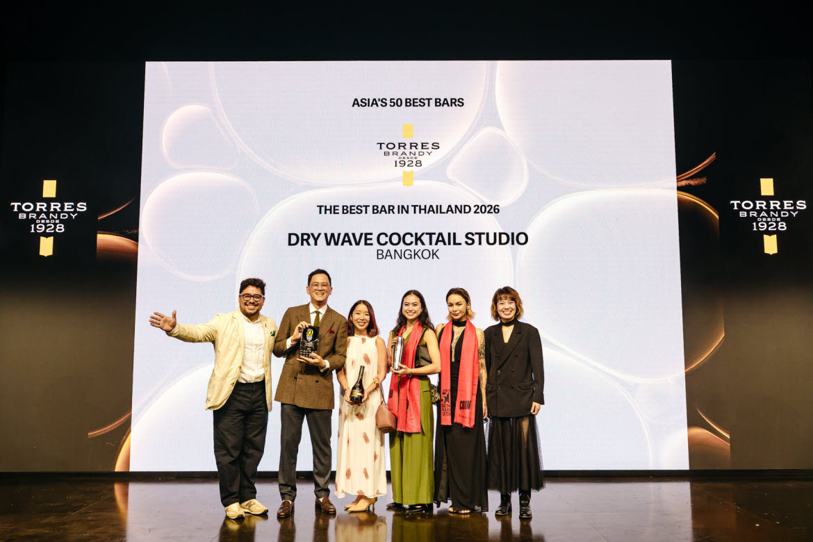 Asia’s 50 Best Bars 2026 – The Best Bar in Thailand, sponsored by Torres Brandy Best Bar in Thailand 2026: Dry Wave