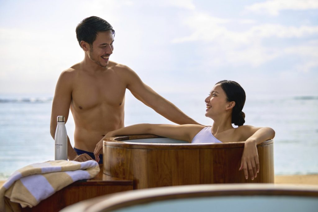 Ice bath beachside, Bali Westin wellness